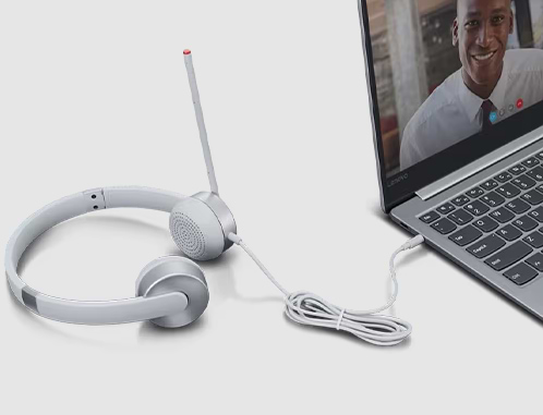 אוזניות Lenovo 100 Stereo Analogue Headset - צבע לבן שנה אחריות ע"י יבואן הרשמי