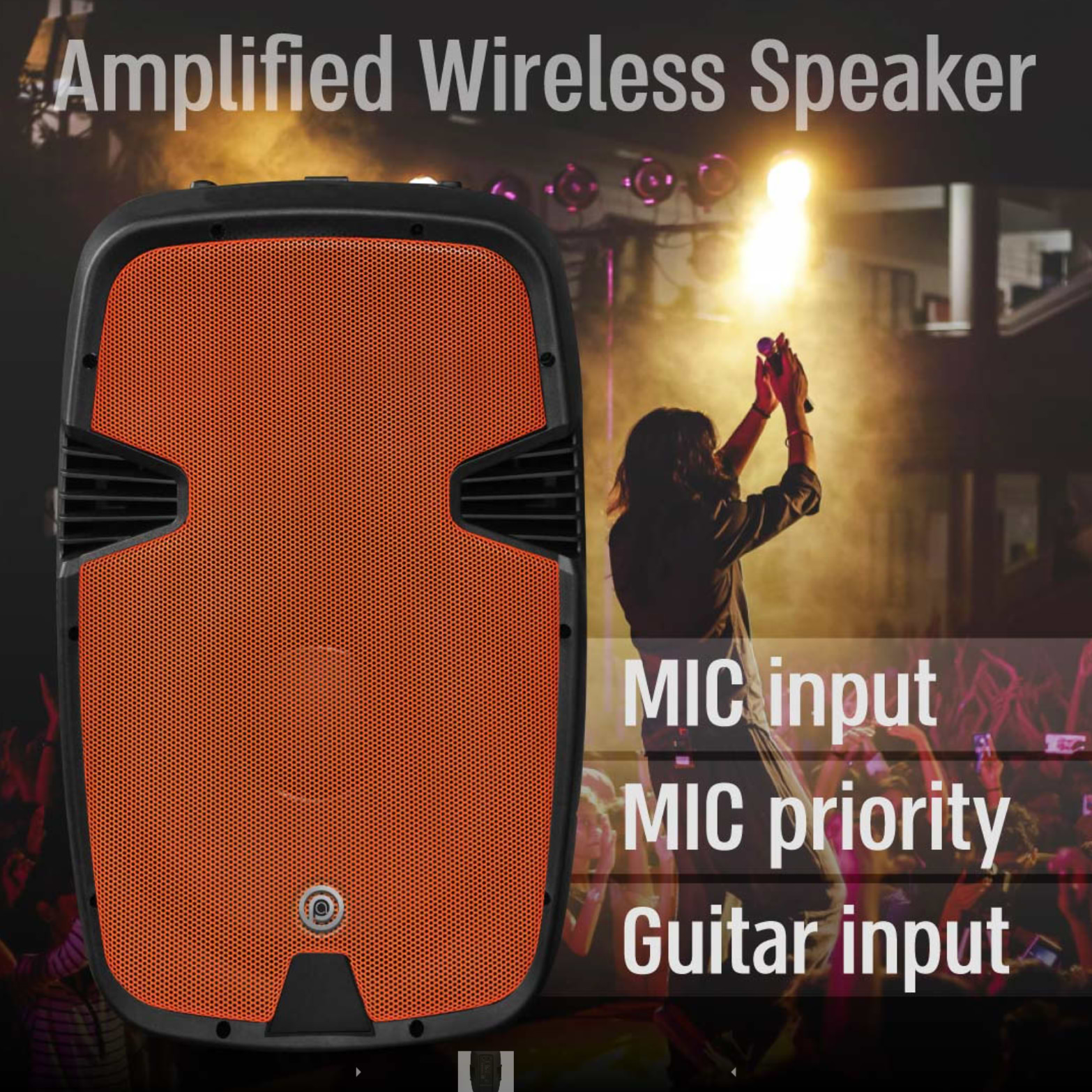 בידורית עם 2 מיקרופנים אלחוטיים Pure Acoustics PMW-3015 - צבע שחור שנה אחריות ע"י היבואן הרשמי