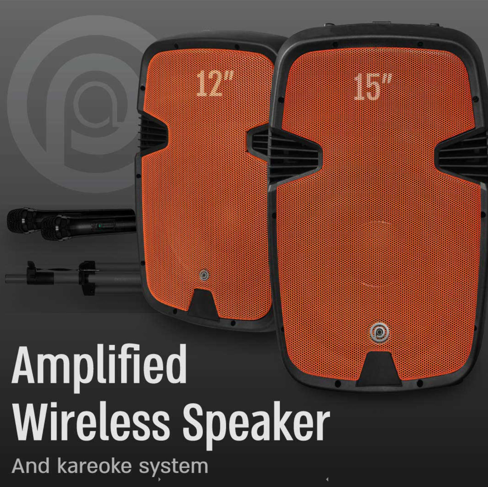 בידורית עם 2 מיקרופנים אלחוטיים Pure Acoustics PMW-3015 - צבע שחור שנה אחריות ע"י היבואן הרשמי