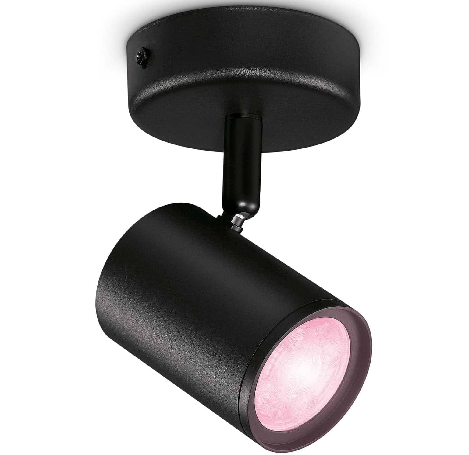 גוף תאורה חכם Wiz IMAGEO WiZ Spots 1x5W B RGB - צבע שחור שנתיים אחריות ע"י היבואן הרשמי