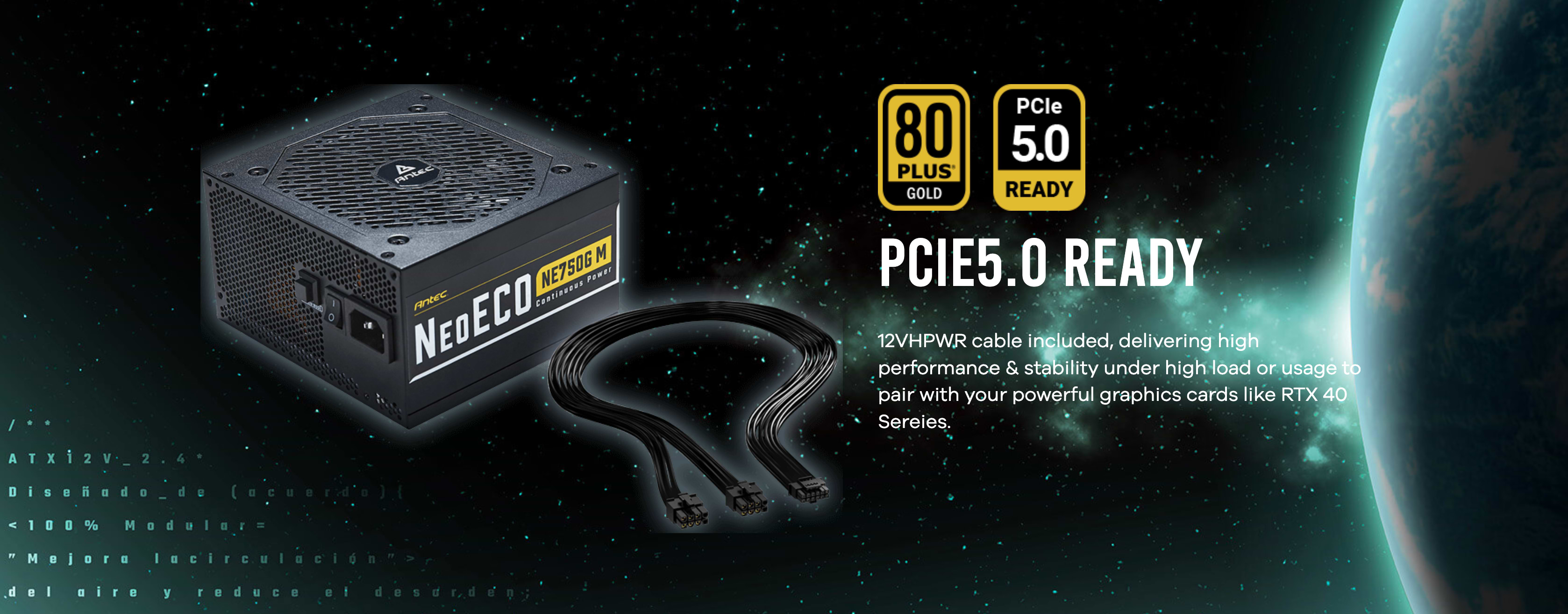 ספק כוח Antec NeoECO Modular GOLD 750W - שנה אחריות ע"י היבואן