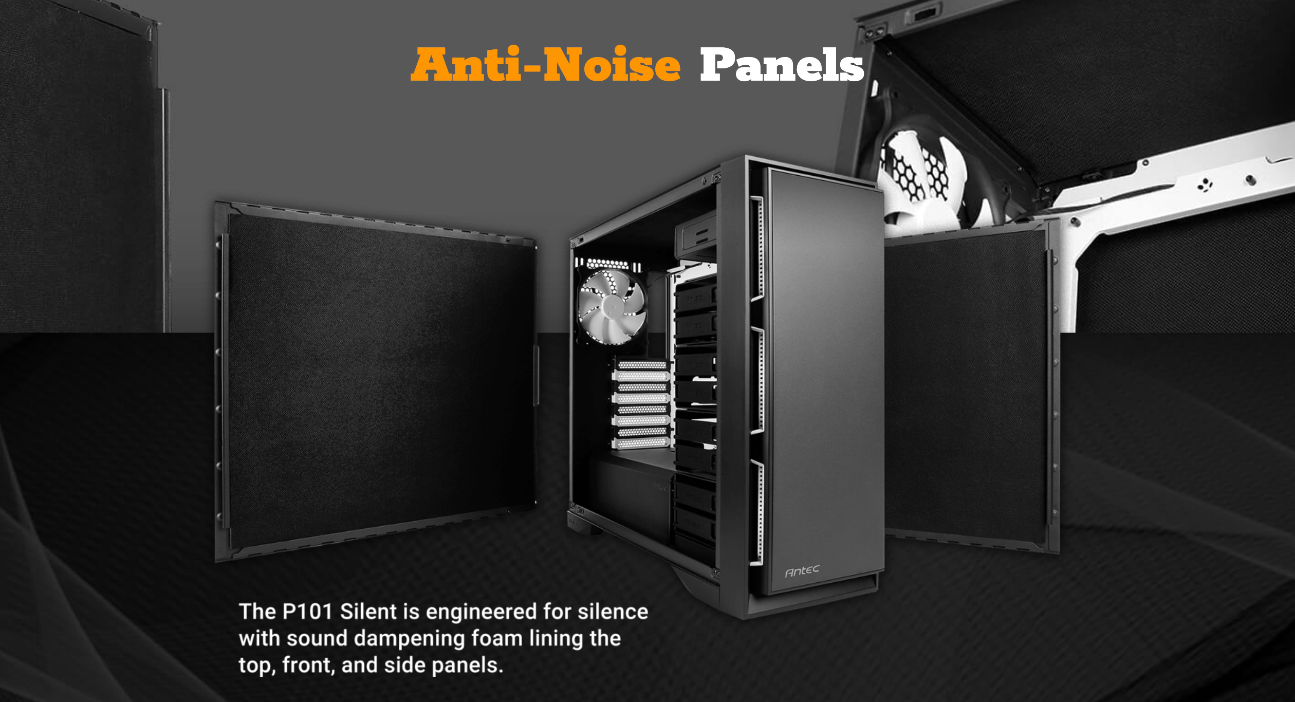 מארז מחשב Antec P101 Silent Super Mid Tower - צבע שחור שנה אחריות ע"י היבואן