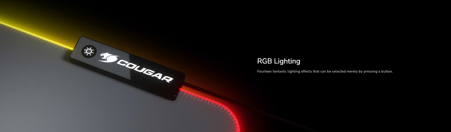 משטח גיימינג לעכבר Cougar Gaming Mouse Pad Neon RGB - צבע שחור אחריות ע"י היבואן