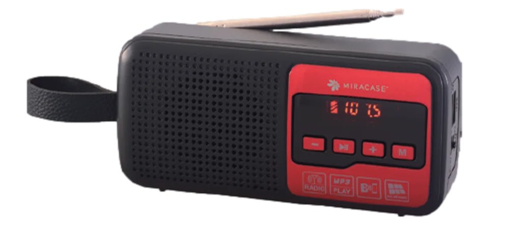 FM רדיו דיגיטלי Miracase 500MFMR - צבע שחור ואדום שנה אחריות ע"י היבואן הרשמי