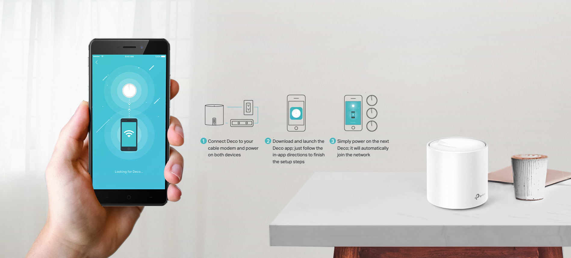 ראוטר אלחוטי 3 יחידות TP-Link Deco X60 AX3000 Whole Home Mesh Wi-Fi System - צבע לבן שלוש שנות אחריות ע"י היבואן הרשמי