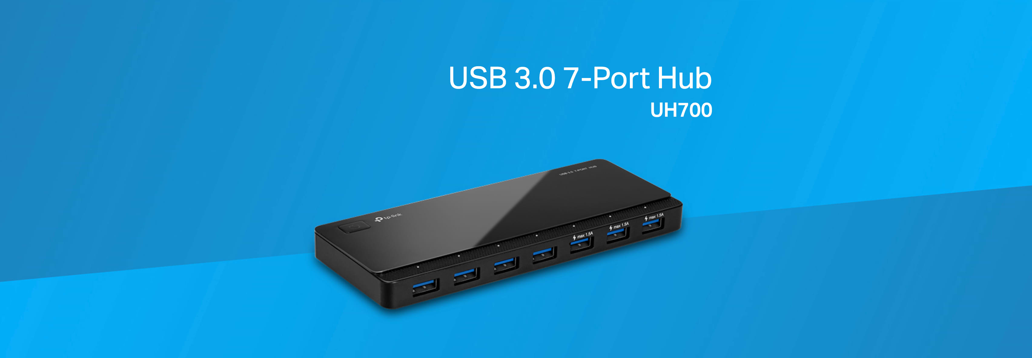 מפצל TP-Link UH720 USB 3.0 7-Port Hub - צבע שחור שלוש שנות אחריות ע"י היבואן הרשמי