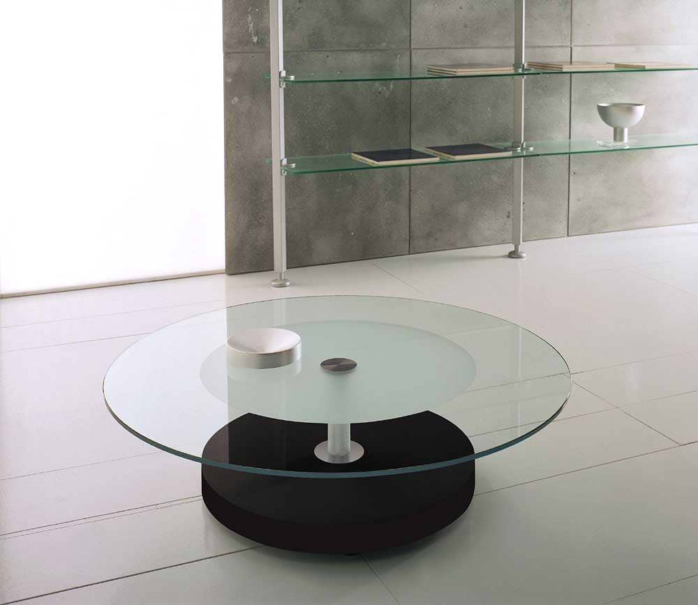שולחן סלון זכוכית דגם FENDI Garox - צבע שחור