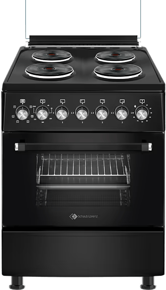 תנור משולב כיריים חשמליות Schaub Lorenz 5007B - תואם חד ותלת פאזי - גימור שחור פחם אחריות ע"י היבואן הרשמי