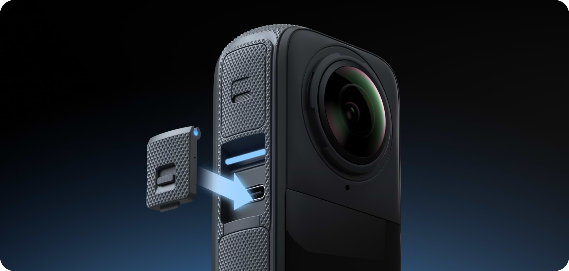 מכסה USB למצלמת Insta360 X4 - צבע שחור