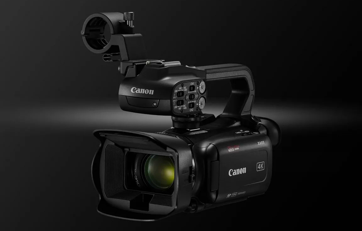 מצלמת וידאו מקצועית Canon XA65 UHD 4K - צבע שחור שלוש שנות אחריות ע"י היבואן הרשמי