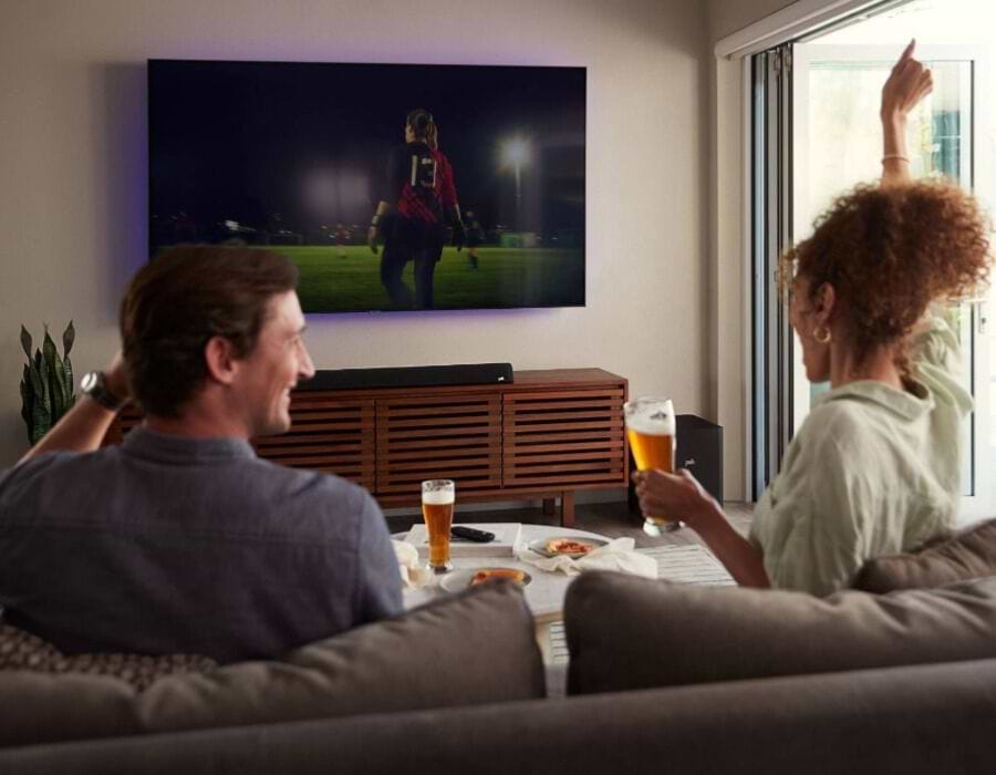 מקרן קול עם סאבוופר אלחוטי Polk Audio MagniFi Max AX 5.1.2 - צבע שחור שנה אחריות ע"י היבואן הרשמי