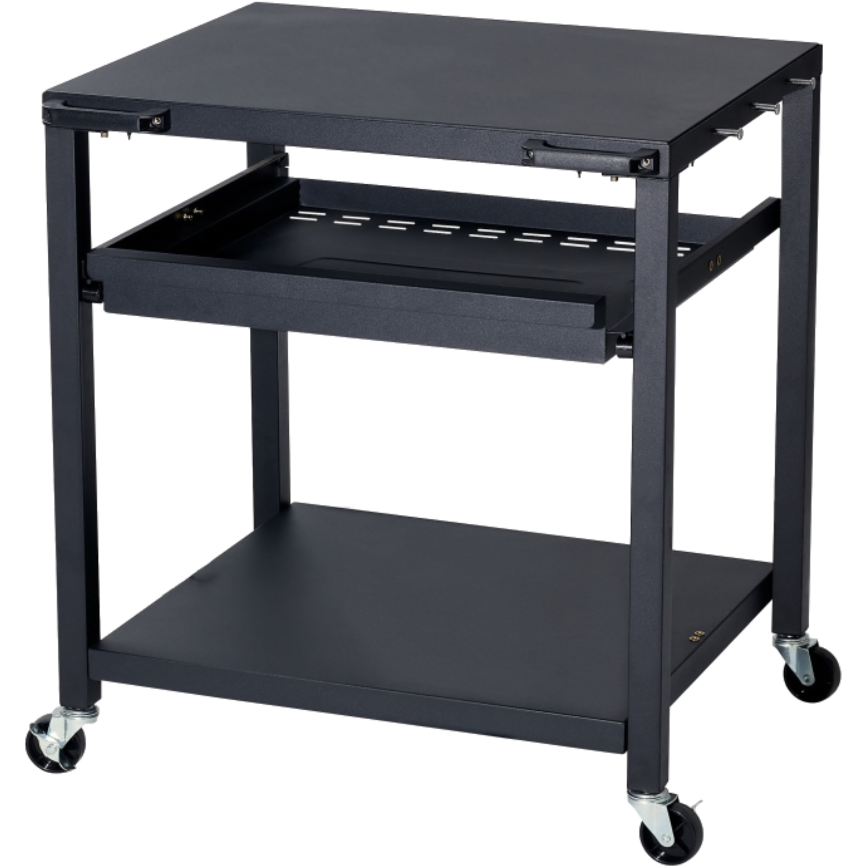 שולחן עגלה לטאבון VIKING משטח עליון 76x61 - צבע שחור