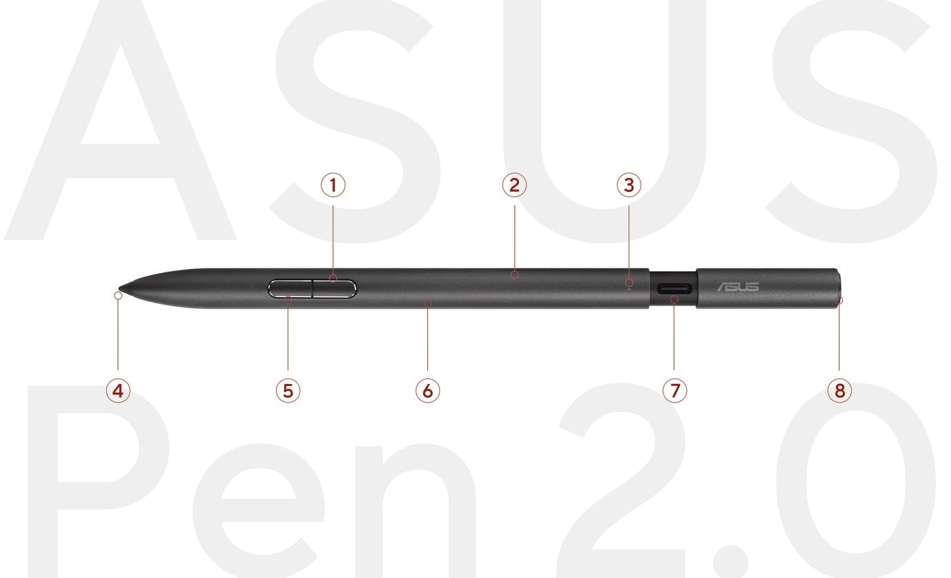 עט למחשב ASUS Pen 2.0 SA203H - צבע שחור שנה אחריות ע"י יבואן רשמי