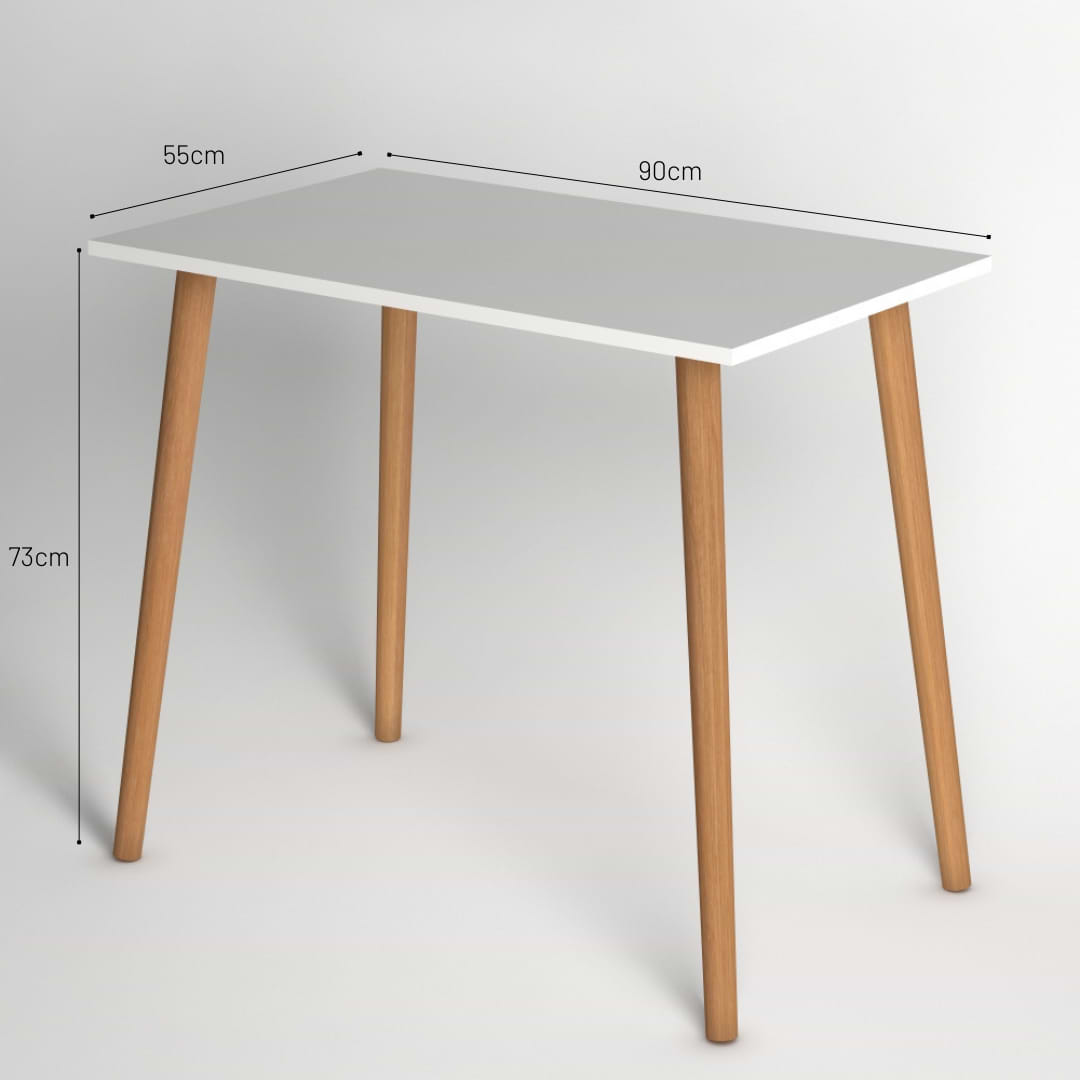 שולחן עבודה 90 ס''מ מודרני מעץ דגם אביתר לבן  רבדים