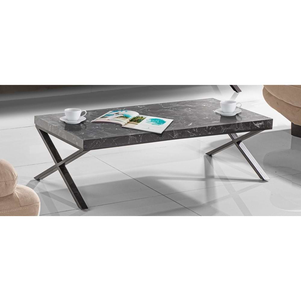שולחן סלוני ברק מלבני שחור LEONARDO לאונרדו