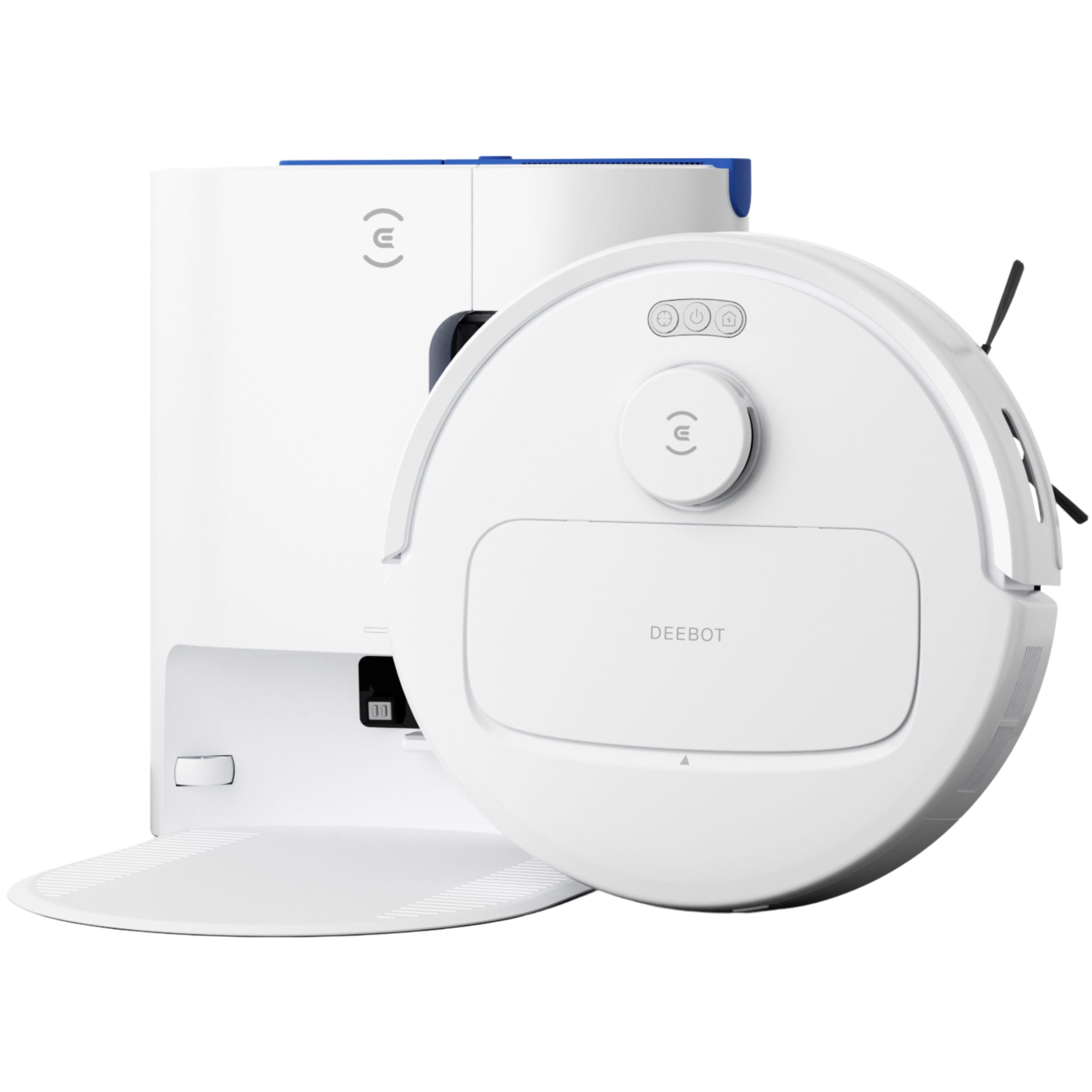 שואב אבק רובוטי עם תחנת ריקון אבק Ecovacs Deebot N20e Plus - צבע לבן שנתיים אחריות ע