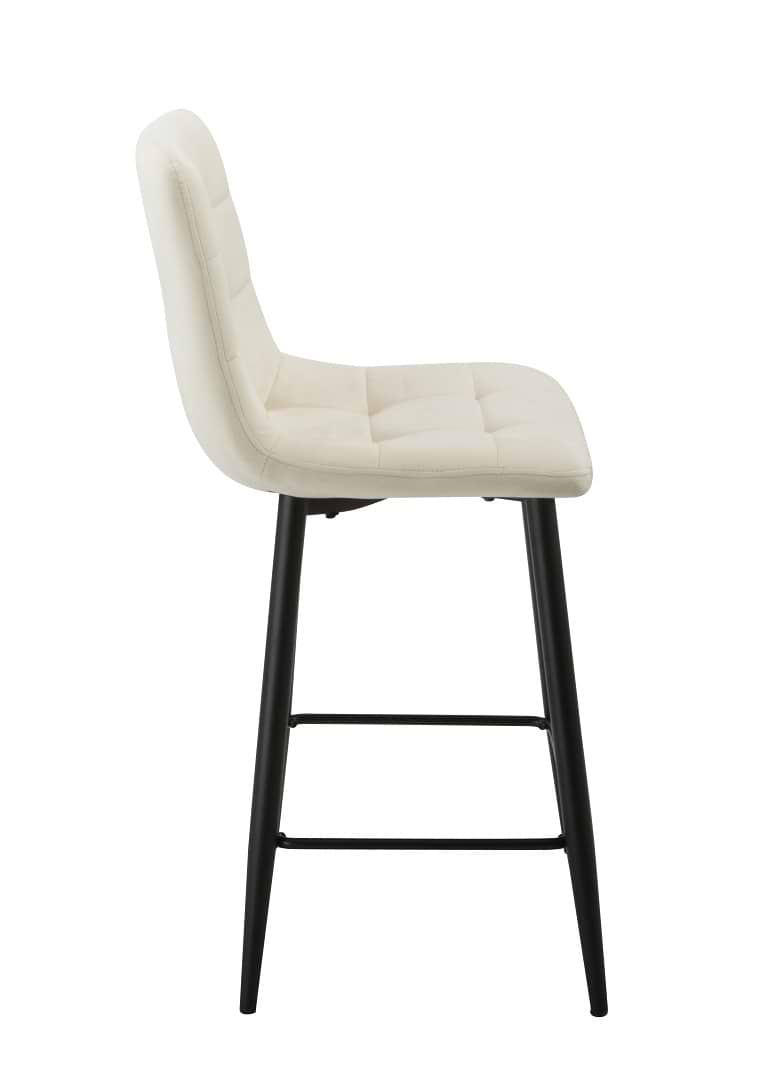 מארז זוג כסאות בר בד קטיפה גובה מושב 65 סמ דגם MSH-7-1 מבית ROSSO ITALY הסדרה היוקרתית שמנת
