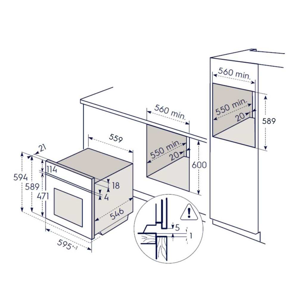 תנור אפייה בנוי תוצרת גרמניה 71 ליטר שחור דגם  ELECTROLUX EOH6423K| אחריות יבואן רשמי תוצרת גרמניה