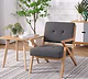 כורסא מעוצבת מעץ מלא ריפוד בד מיקרופייבר MSH-10-12 מבית ROSSO ITALY צבע אפור