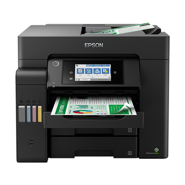 מדפסת אלחוטית 4 ב-1 Epson EcoTank L6550 Wi-Fi - צבע שחור שלוש שנות אחריות עי היבואן הרשמי