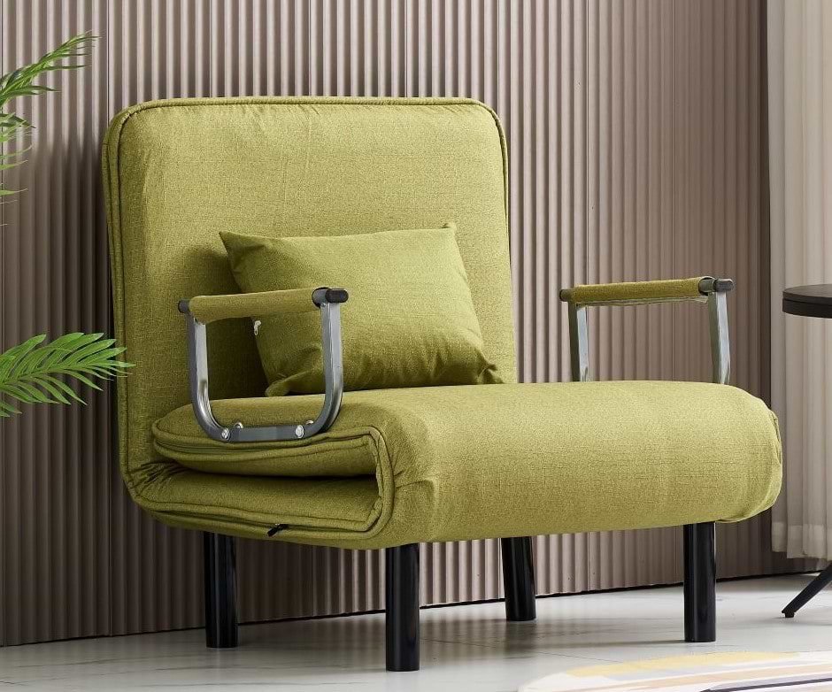 כורסא נפתחת למיטת יחיד דגם MSH-7-6 צבע ירוק ROSSO ITALY 