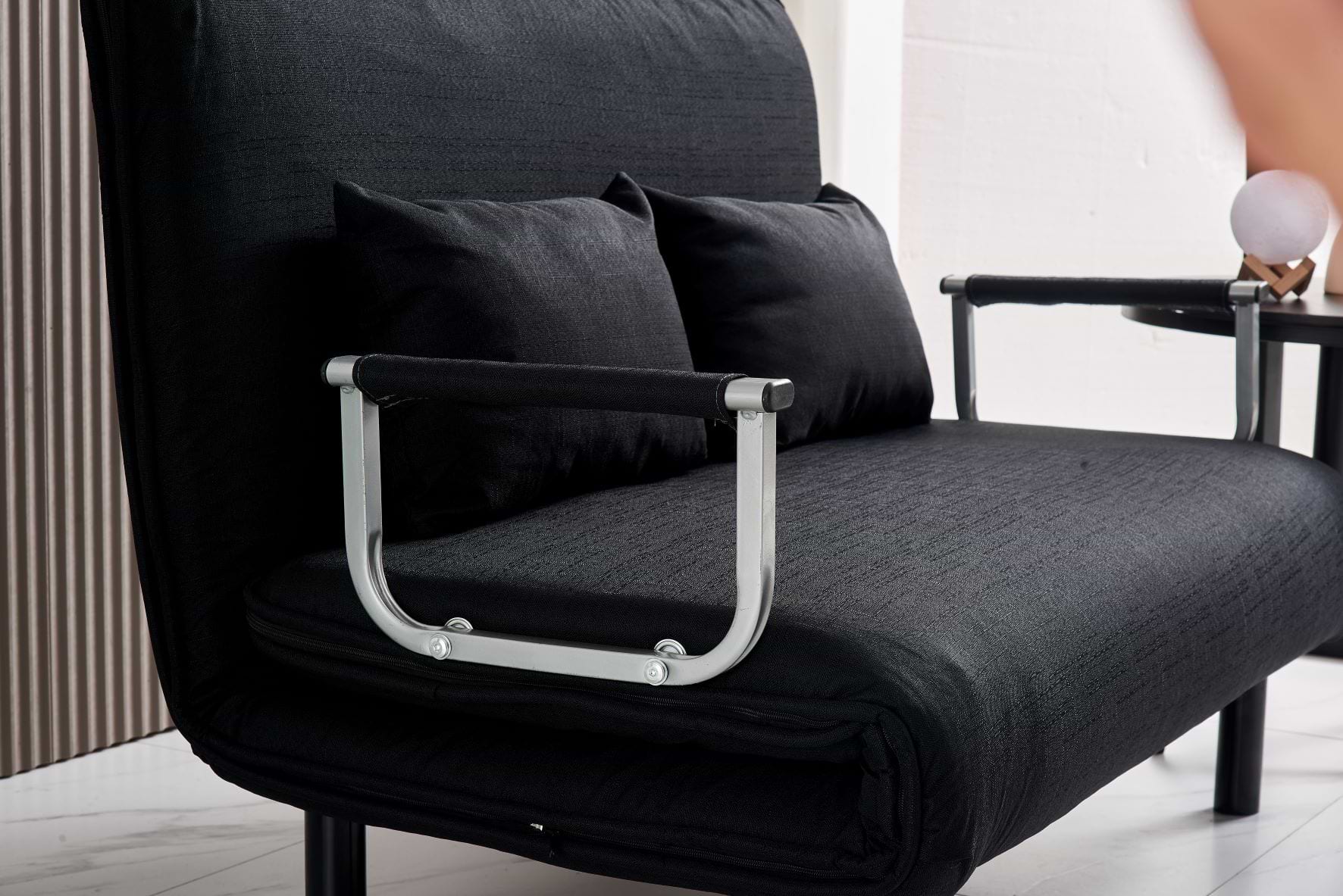 ספה דו מושבית נפתחת למיטה זוגית דגם  MSH-7-7 צבע שחור ROSSO ITALY 