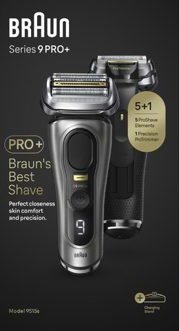 מכונת גילוח נטענת לגילוח רטוב/יבש 9515S מסדרת +Braun 9 Pro - שנתיים אחריות יבואן רשמי