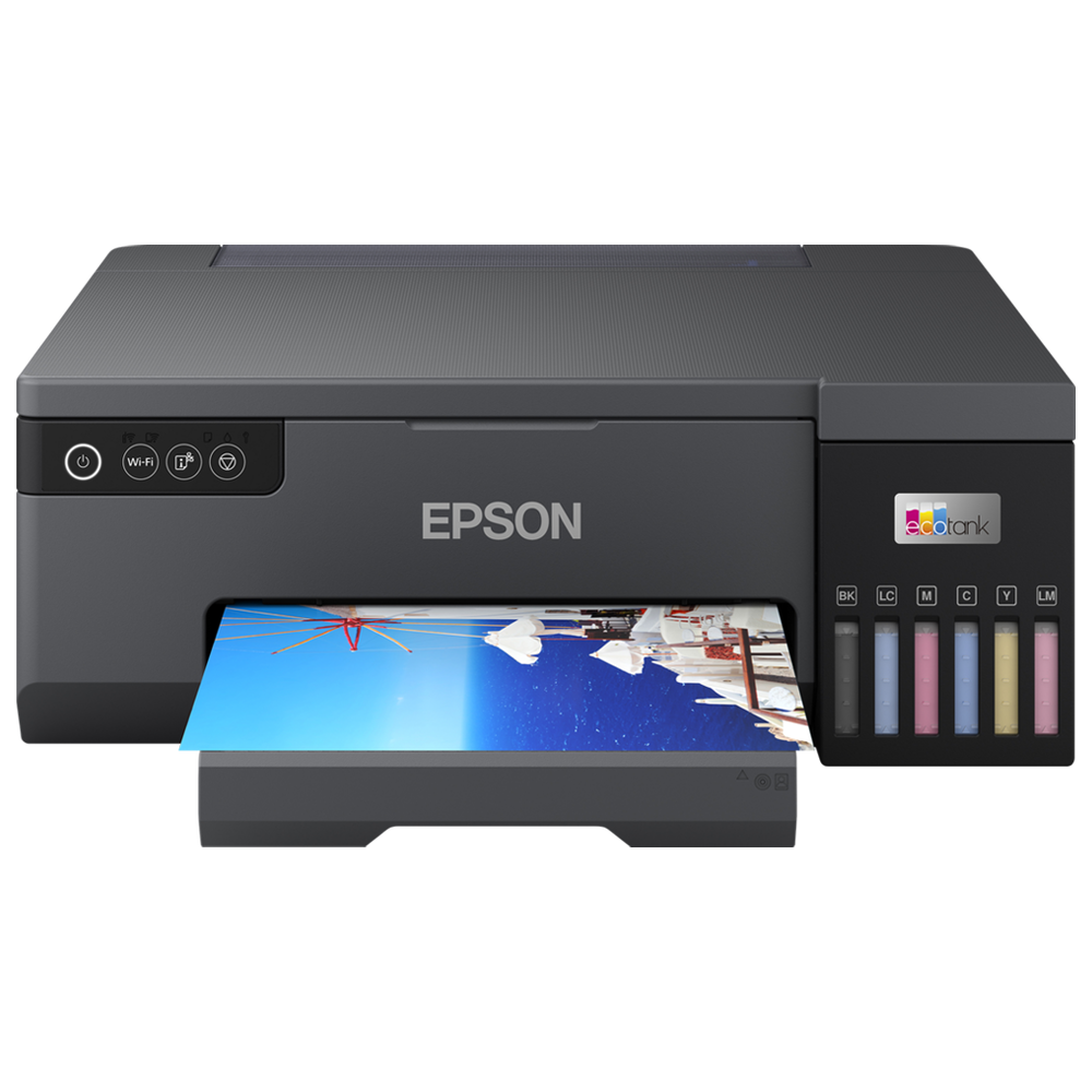מדפסת אלחוטית 3 ב-1 Epson EcoTank L8050 6 Colours LCD - צבע שחור שלוש שנות אחריות ע