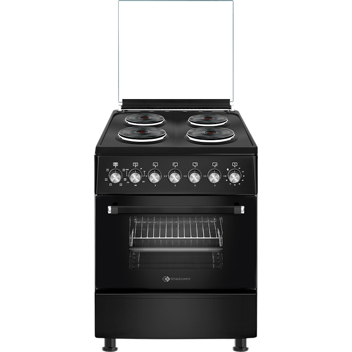 תנור משולב כיריים חשמליות Schaub Lorenz 5007B - תואם חד ותלת פאזי - גימור שחור פחם אחריות עי היבואן הרשמי
