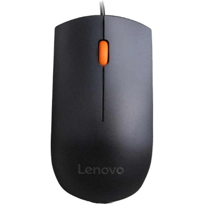 עכבר חוטי Lenovo 300 - צבע שחור שנה אחריות עי יבואן הרשמי
