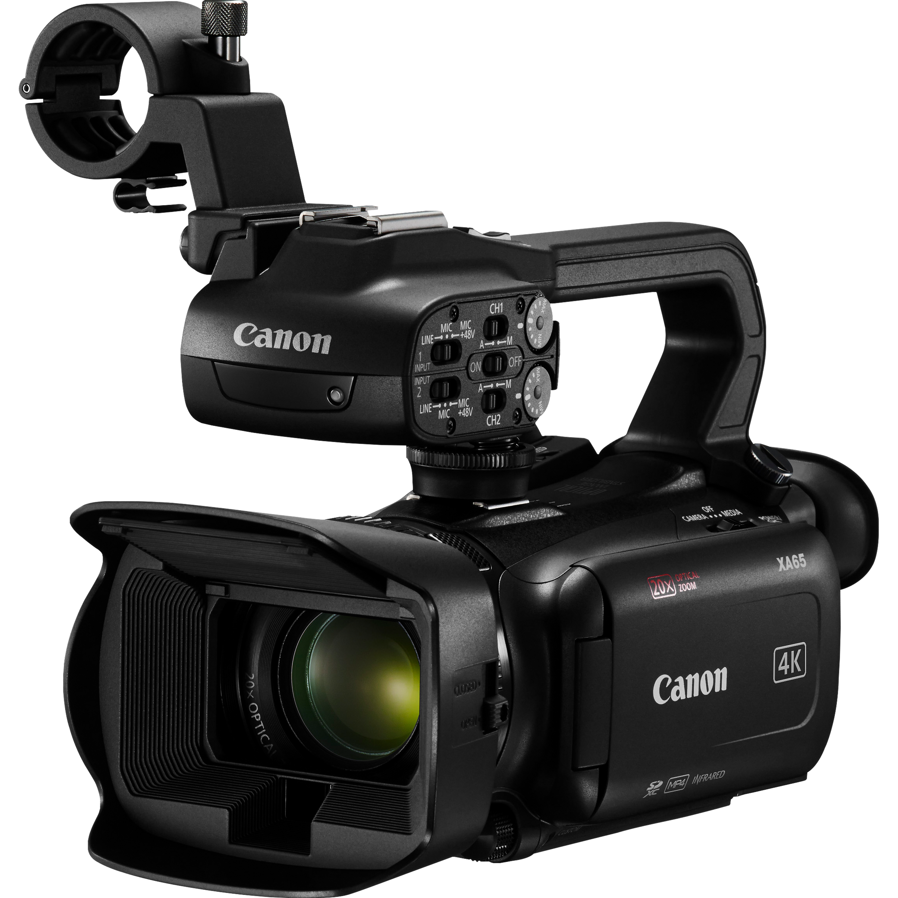 מצלמת וידאו מקצועית Canon XA65 UHD 4K - צבע שחור שלוש שנות אחריות ע