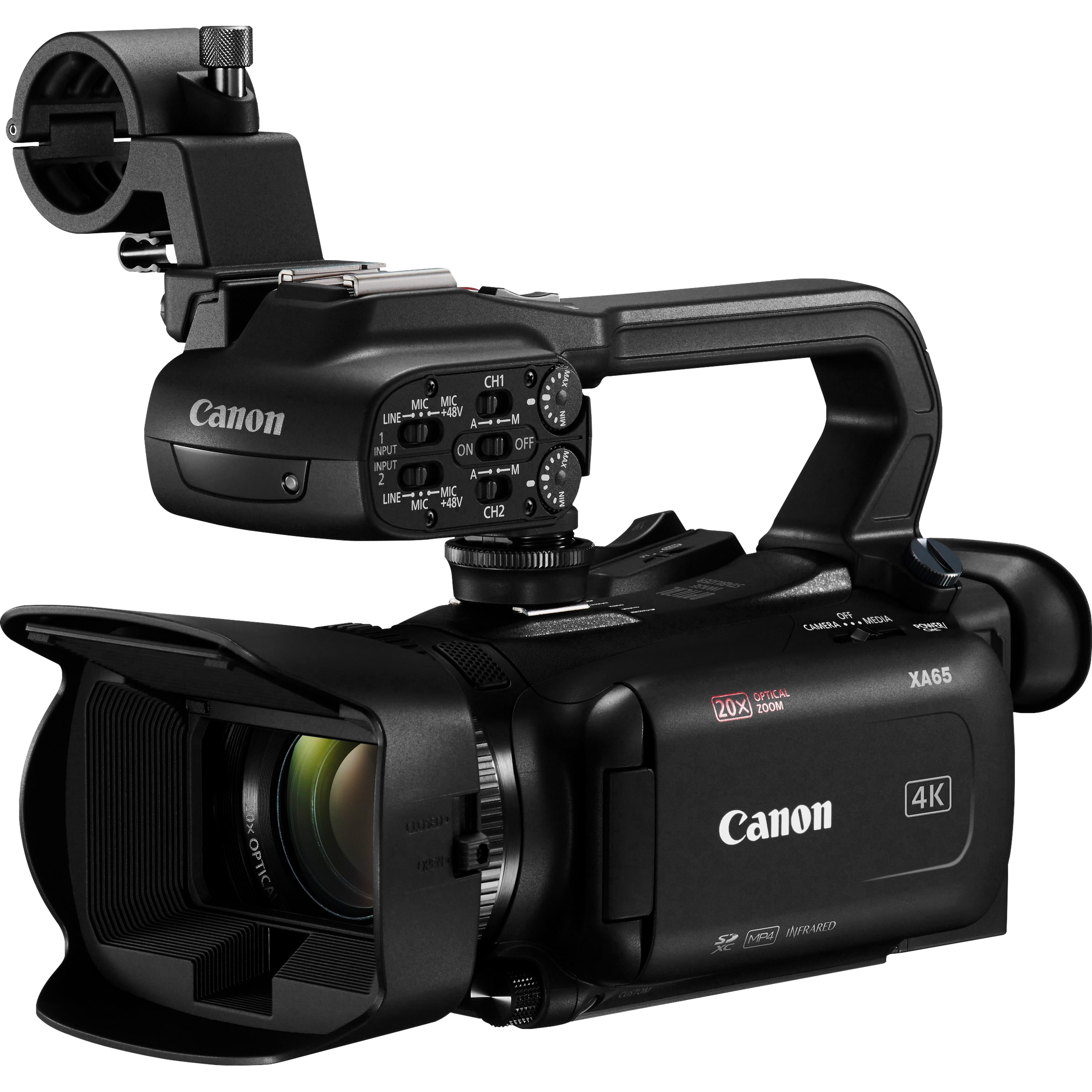 מצלמת וידאו מקצועית Canon XA65 UHD 4K - צבע שחור שלוש שנות אחריות ע