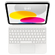 כיסוי מקלדת Apple Magic Keyboard Folio בעברית ל- Apple iPad 10.9" 2022 (10th Generation) - צבע לבן שנה אחריות ע"י היבואן הרשמי