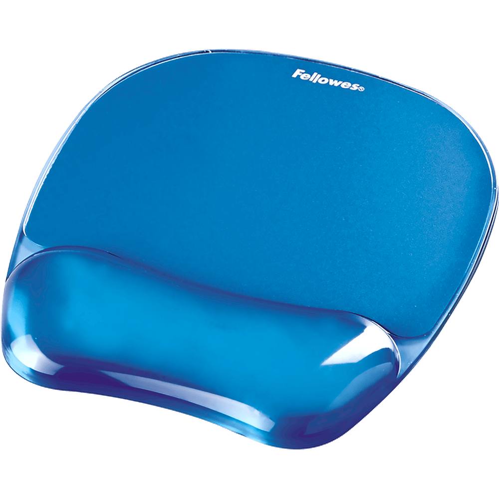 משטח ג'ל לעכבר Fellowes Crystal Gel Mouse Pad Wrist Rest - צבע כחול