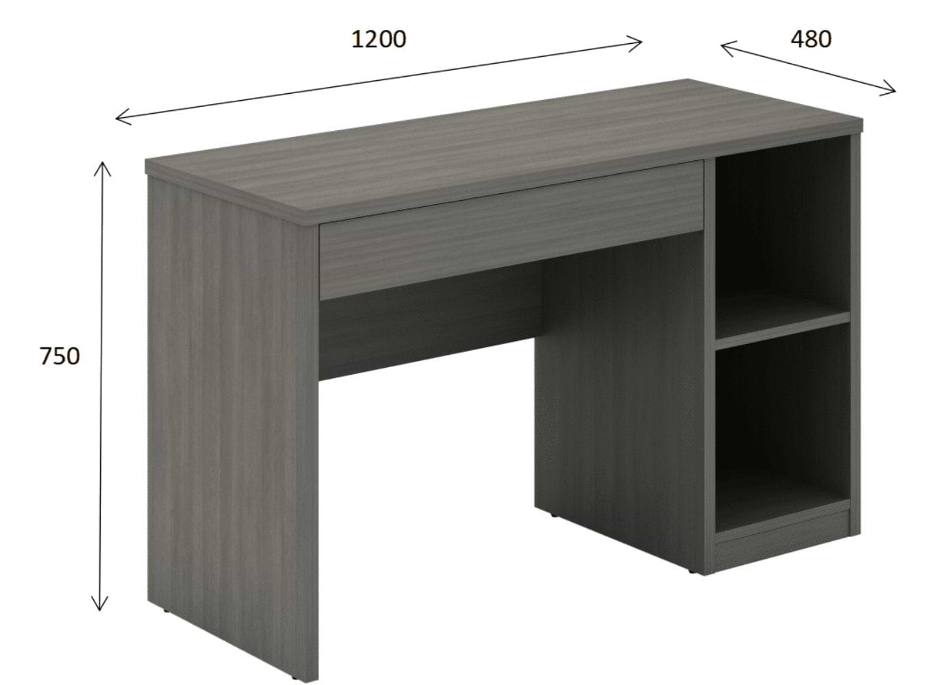 שולחן עבודה לבית/משרד דגם ווד Keisar  - צבע אלון אפור
