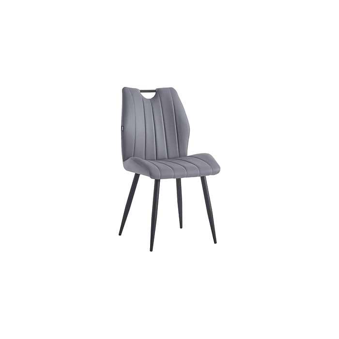 4 כסאות מעוצבים לפינת אוכל דגם נחמיה צבע אפור בהיר LEONARDO