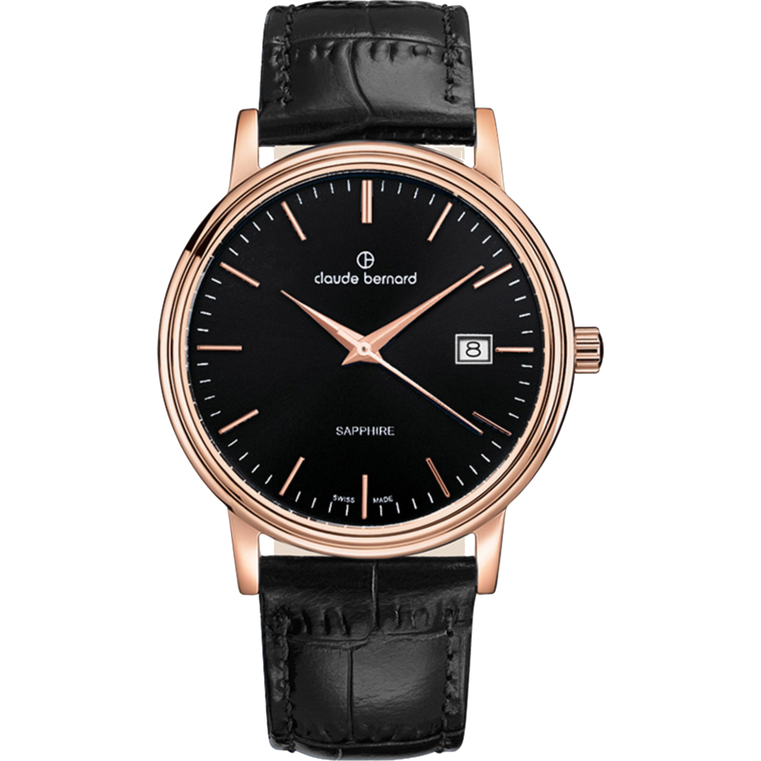 שעון לגבר Claude Bernard 53009 37R NIR 42mm צבע שחור/ספיר קריסטל - אחריות לשנתיים