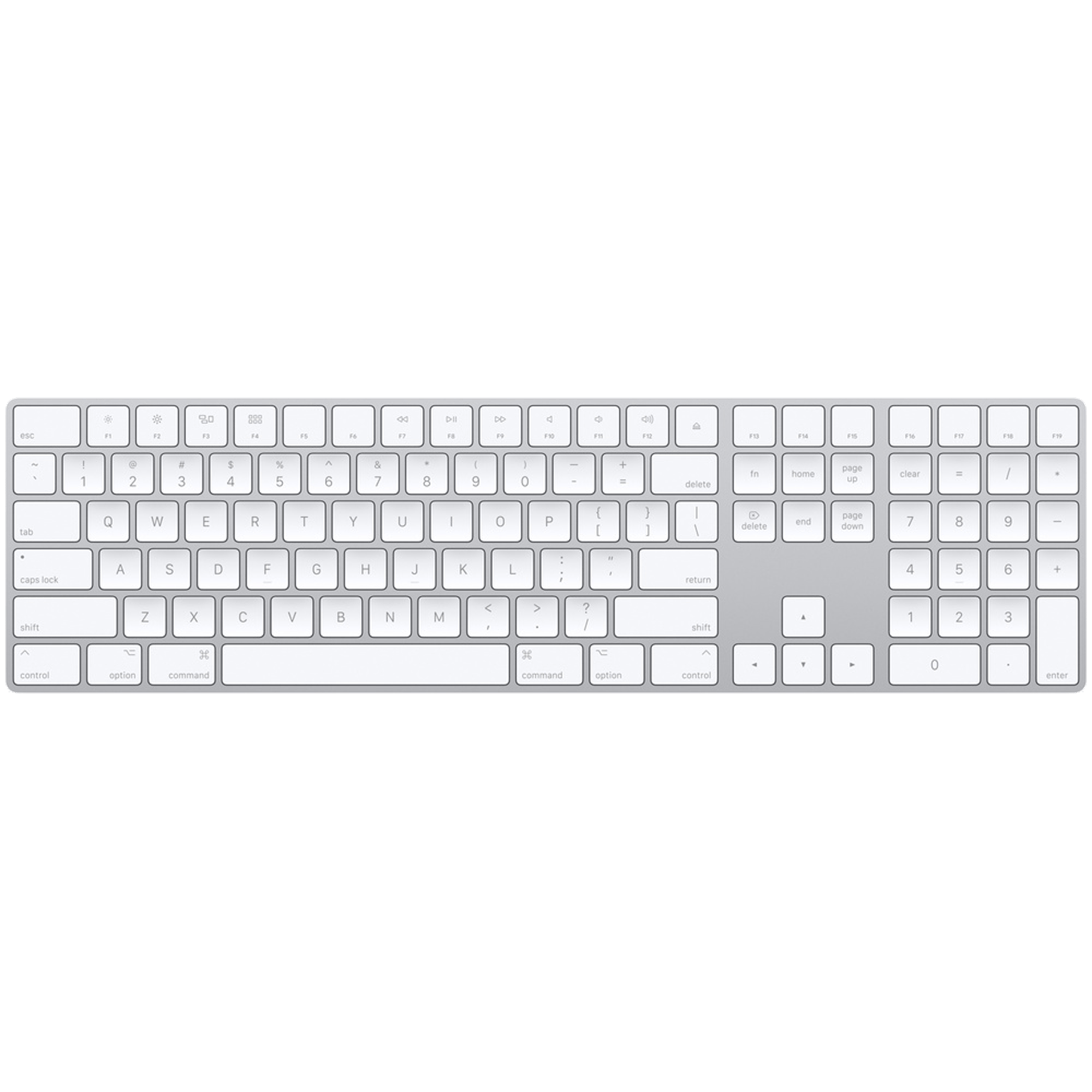מקלדת אלחוטית Apple Magic Keyboard with Numeric Keypad - צבע אפור לבן שנה אחריות ע