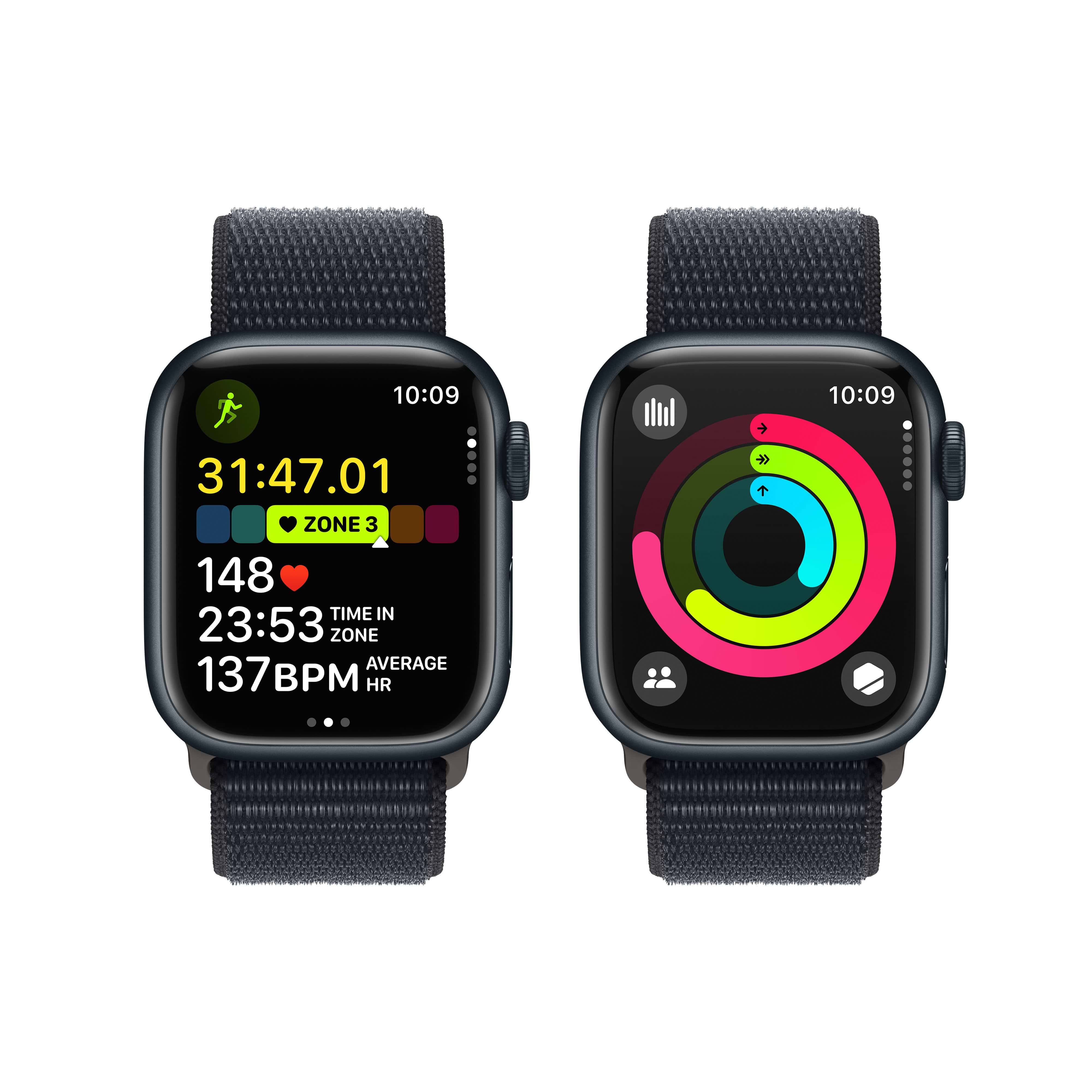  שעון חכם - Apple Watch Series 9 GPS + Cellular 41mm Midnight Aluminium Case with Midnight Sport Loop - צבע אור כוכבים שנה אחריות ע