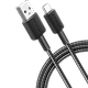 כבל טעינה והעברת נתונים  Anker 322 USB-A to USB-C -  אורך 1.8 מטר צבע שחור שנה אחריות ע"י היבואן הרשמי
