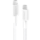 כבל טעינה והעברת נתונים Anker 322 USB-C to USB-C 60W - באורך 1 מטר צבע לבן שנה אחריות ע"י היבואן הרשמי