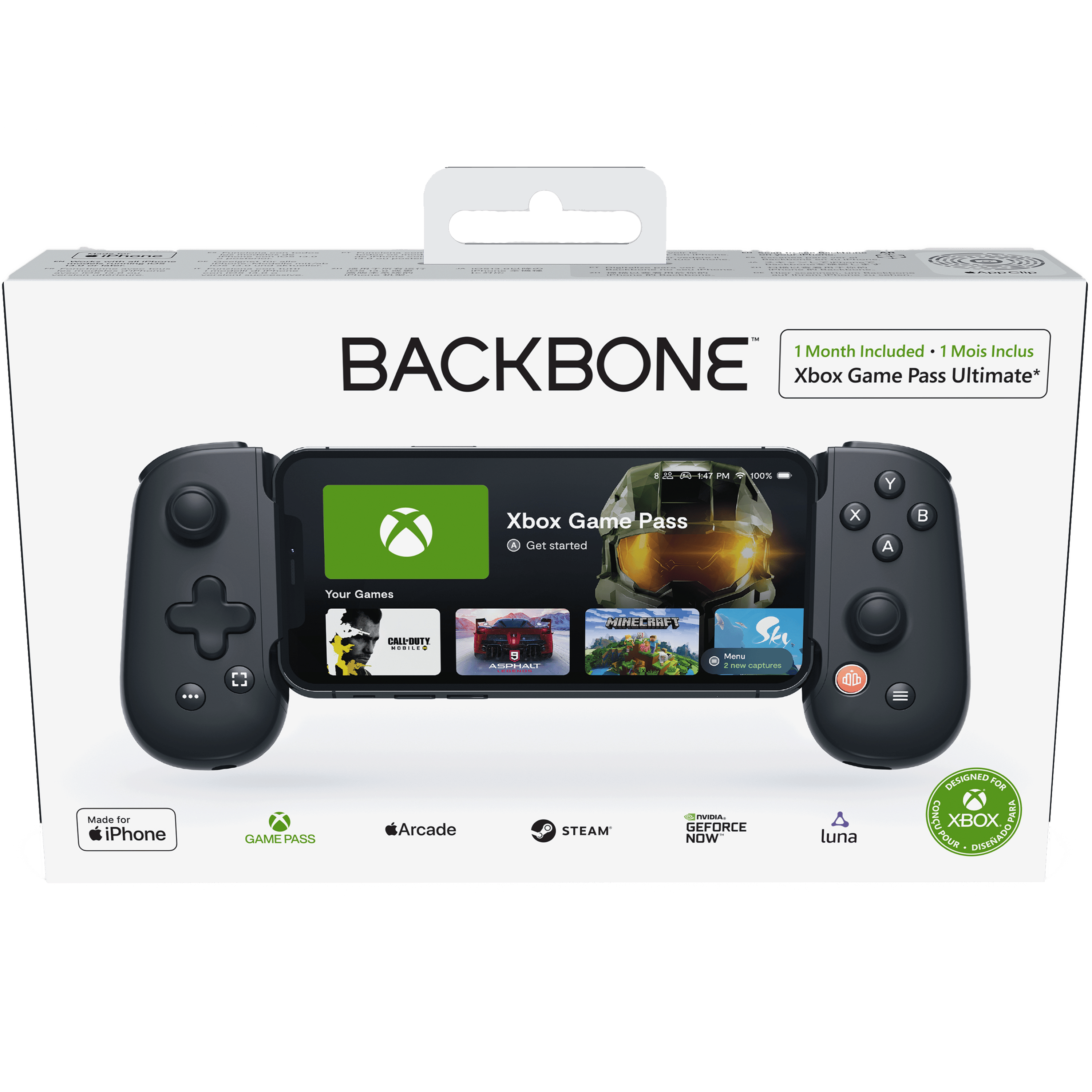 בקר משחק לאייפון Backbone One For iPhone Xbox Edition - צבע שחור שנה אחריות ע