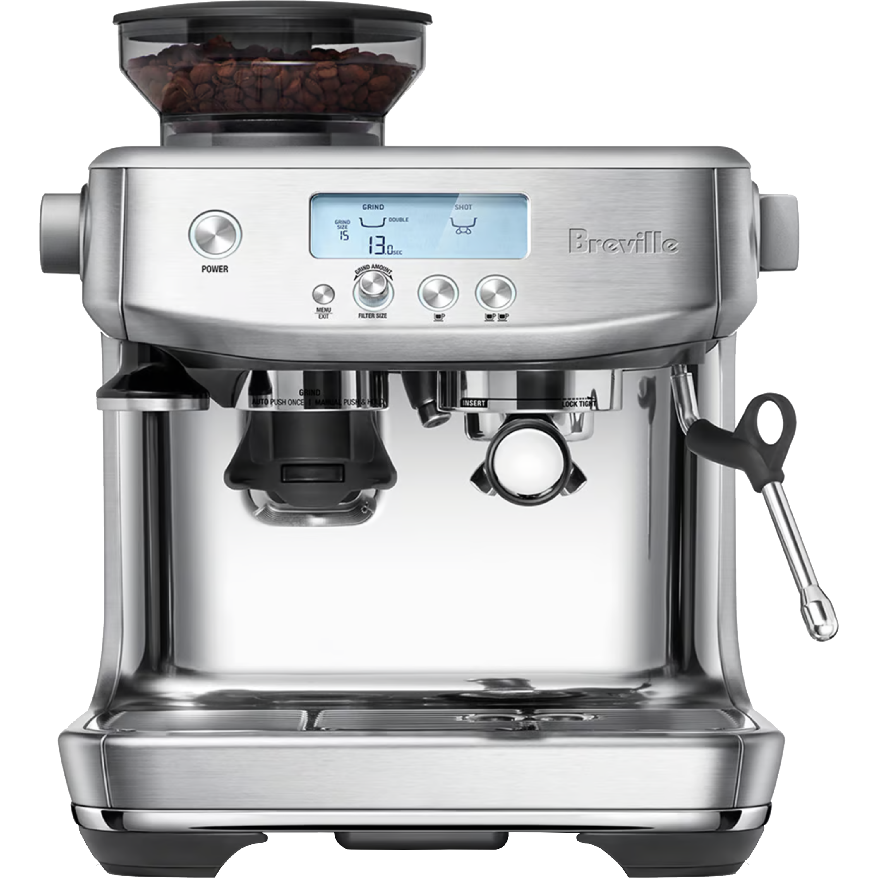 מכונת אספרסו משולבת מטחנת קפה Breville BES878BSS - צבע נירוסטה אחריות ע