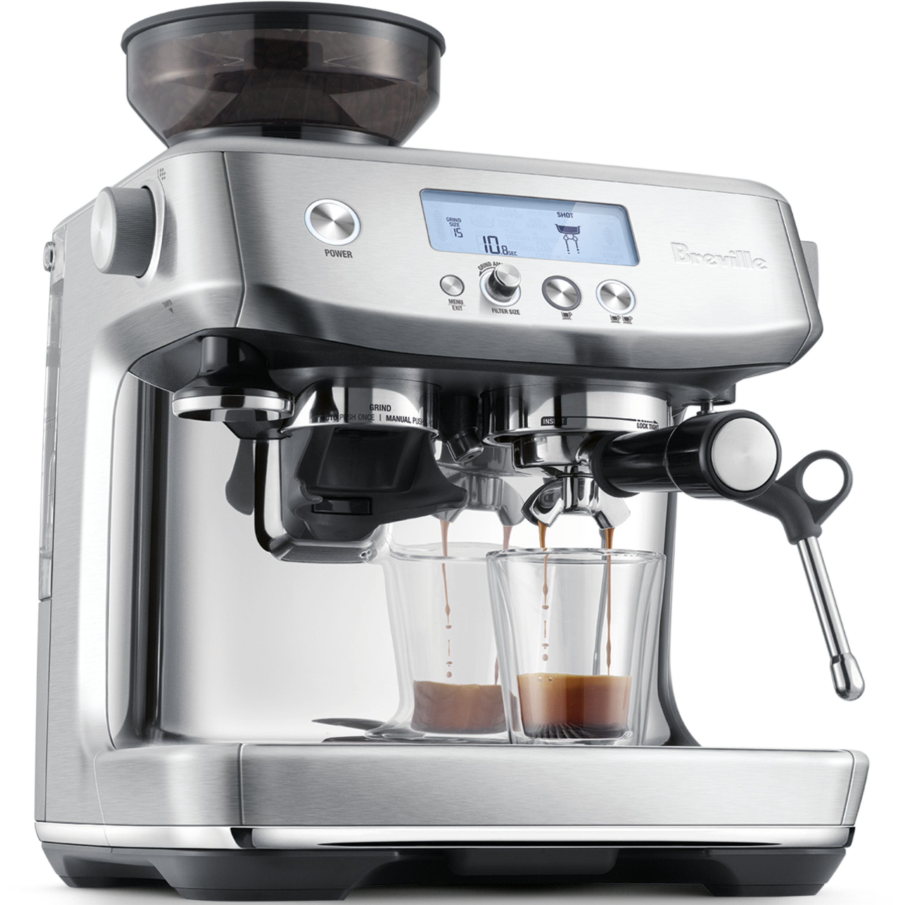 מכונת אספרסו משולבת מטחנת קפה Breville BES878BSS - צבע נירוסטה אחריות ע