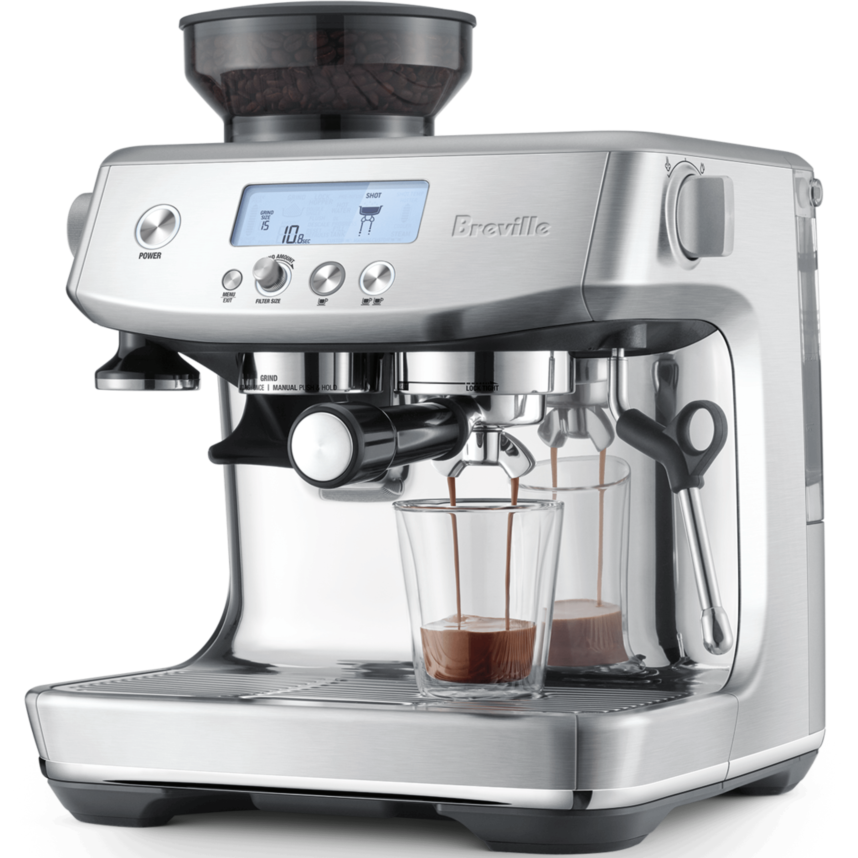 מכונת אספרסו משולבת מטחנת קפה Breville BES878BSS - צבע נירוסטה אחריות ע