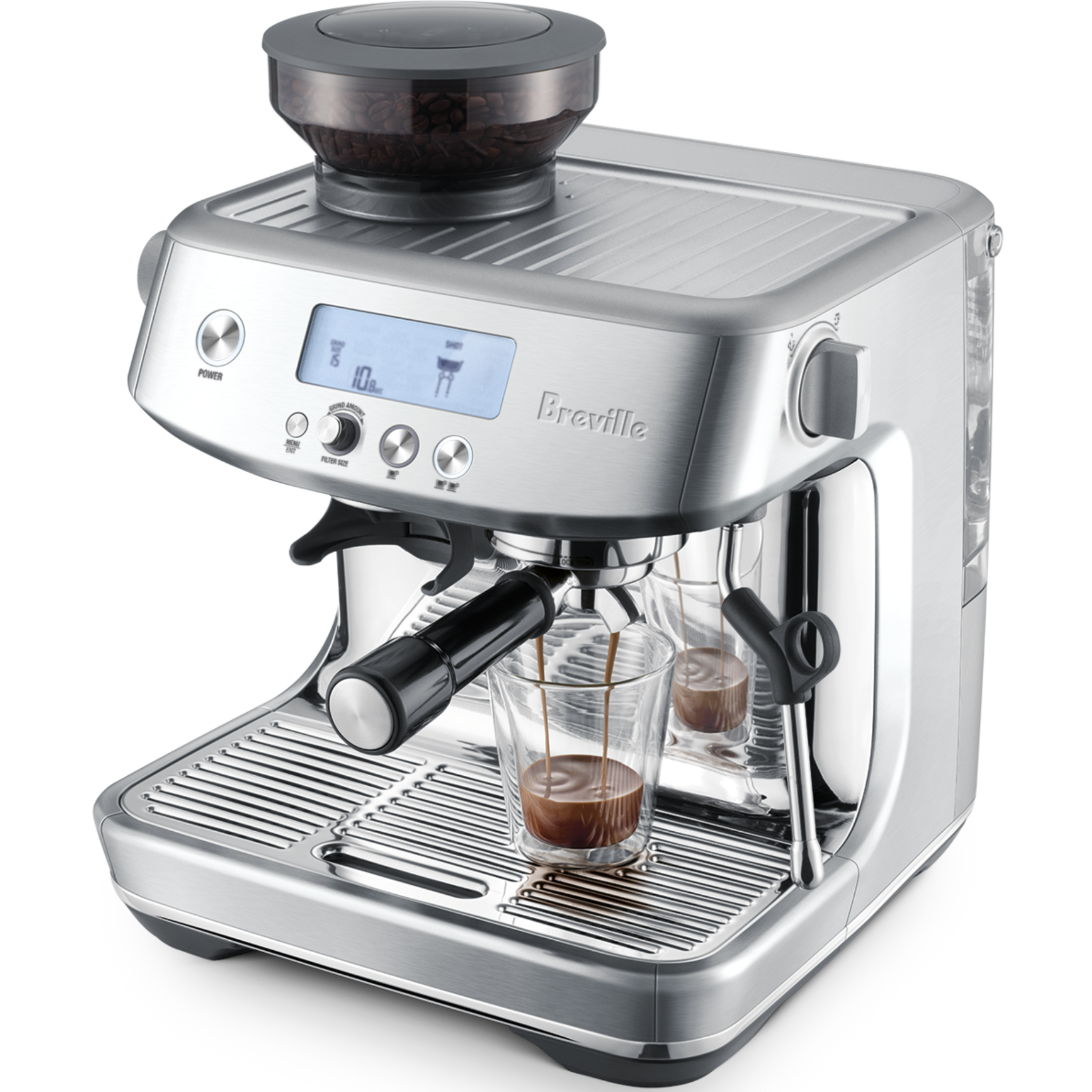 מכונת אספרסו משולבת מטחנת קפה Breville BES878BSS - צבע נירוסטה אחריות ע