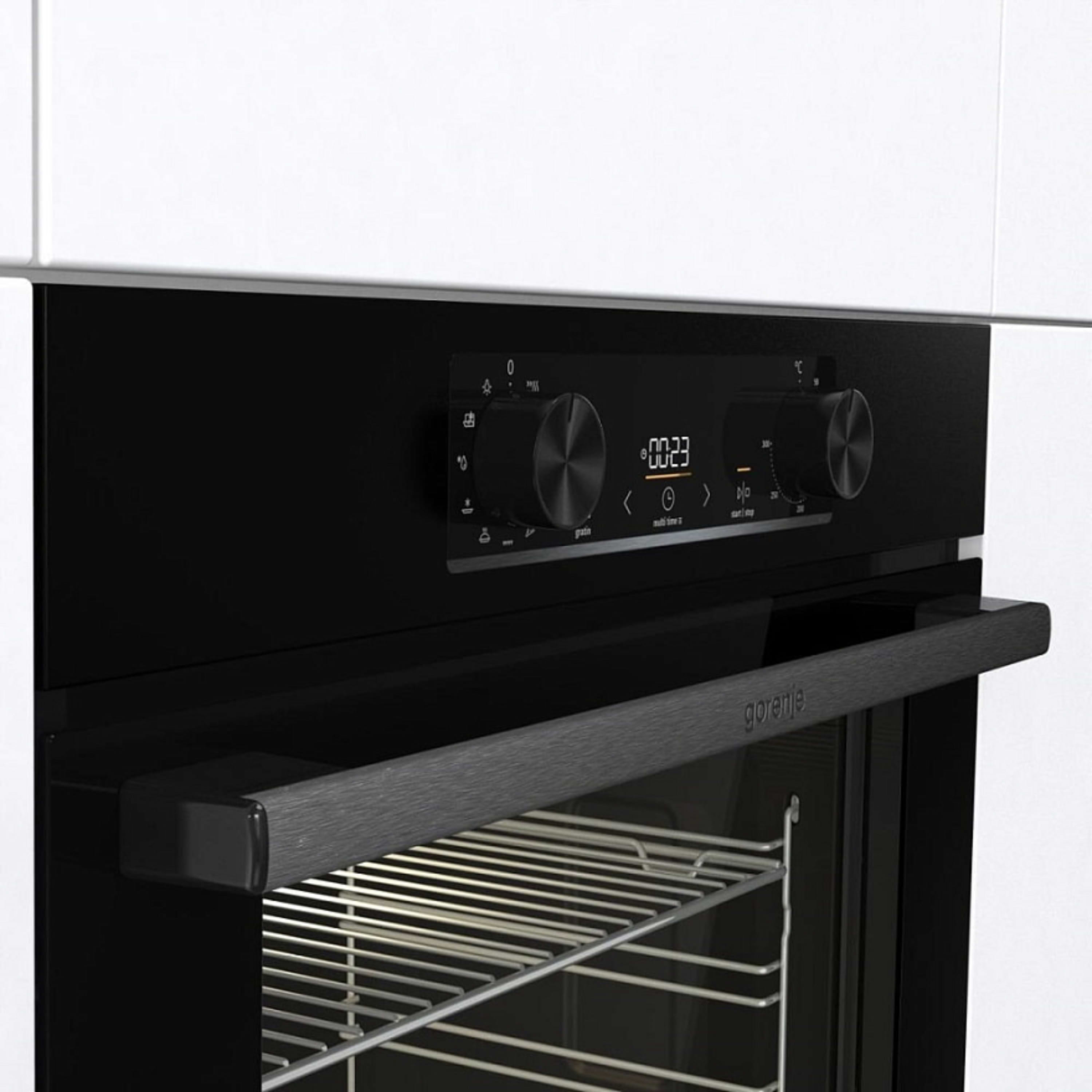 תנור אפייה בנוי 77 ליטר עם תוכנית אדים Gorenje BOS-6737-E06B - גימור שחור שנה אחריות