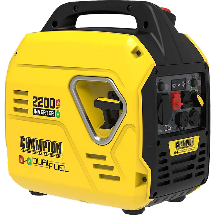 גנרטור היברידי נייד Champion 92001i-DF-EU 2200W - צבע צהוב שחור שנה אחריות עי היבואן הרשמי
