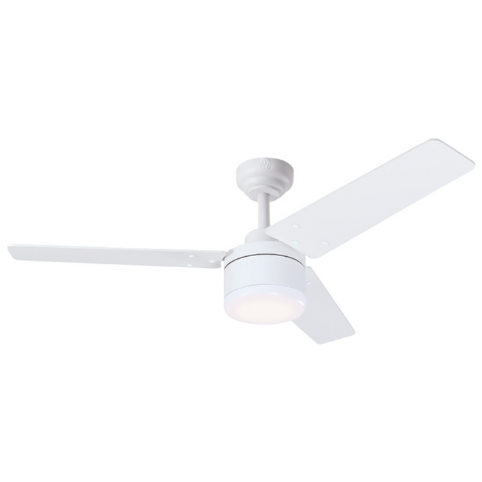 מאוורר תקרה Westinghouse Talia 28W - כנפיים מתהפכות קוטר 48 צבע לבן/ דמוי אלון שנתיים אחריו עי היבואן הרשמי 
