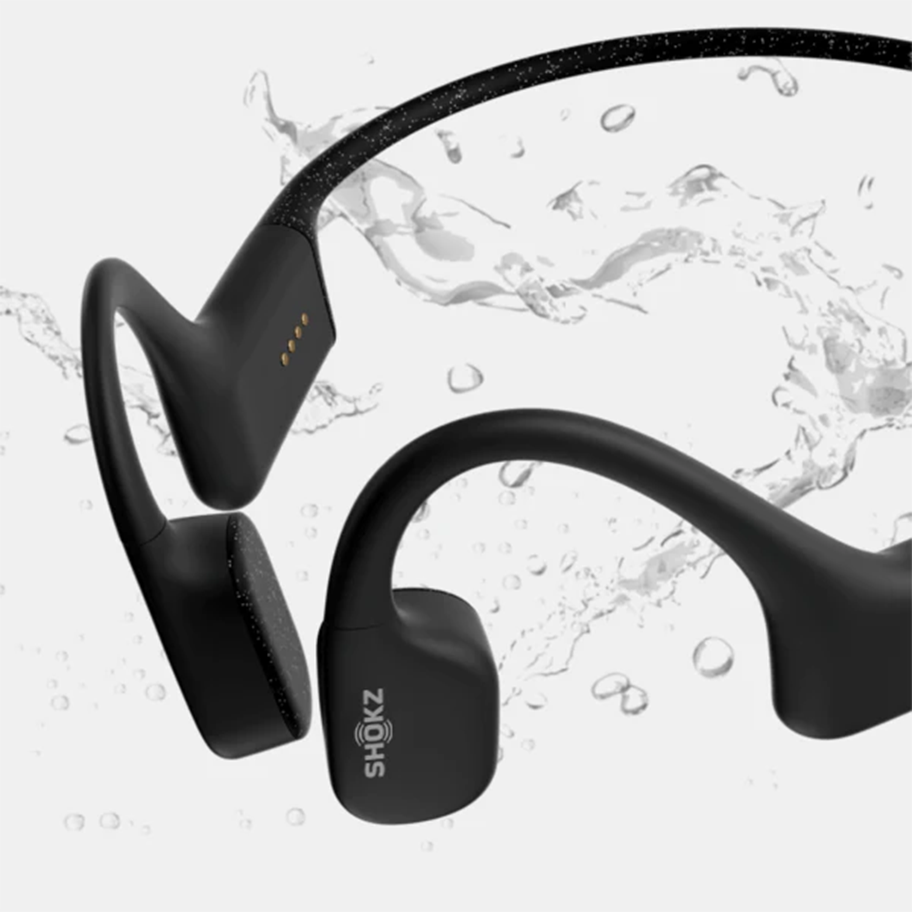 אוזניות עצם אלחוטיות מותאמות לשחיה Shockz OpenSwim IP68 - צבע שחור שנתיים אחריות ע